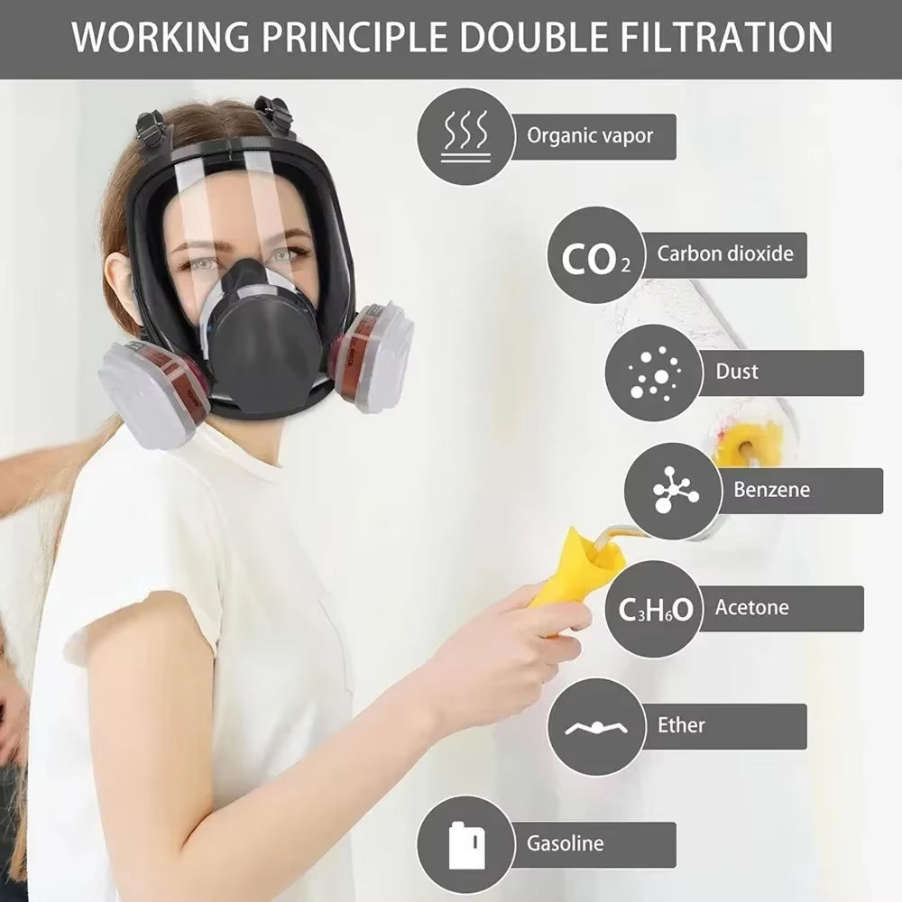 AiroLabix 27-in-1 Full Face Respirator Mask for Painting & Welding
