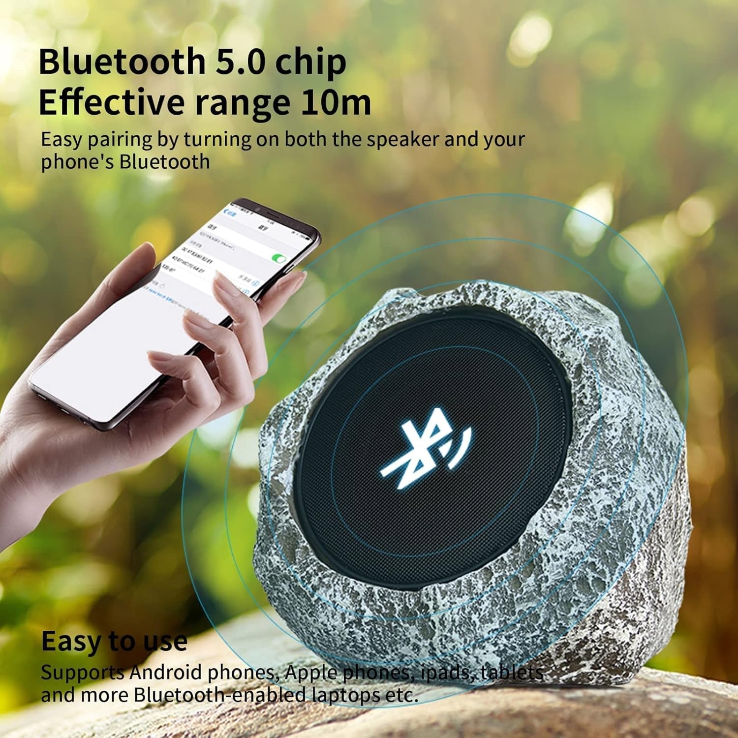 SoniiBloom Solar Powered 360 Degree Outdoor Garden Speaker