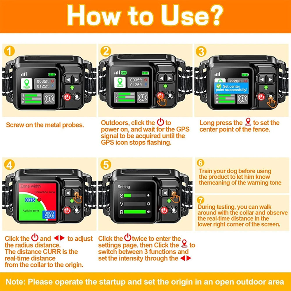 Barkadex GPS Wireless Dog Fence Collar - No Wires or Subscription