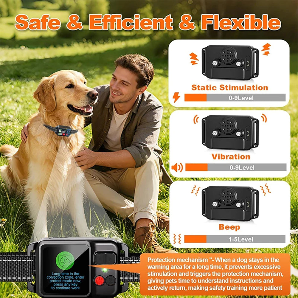 Barkadex GPS Wireless Dog Fence Collar - No Wires or Subscription