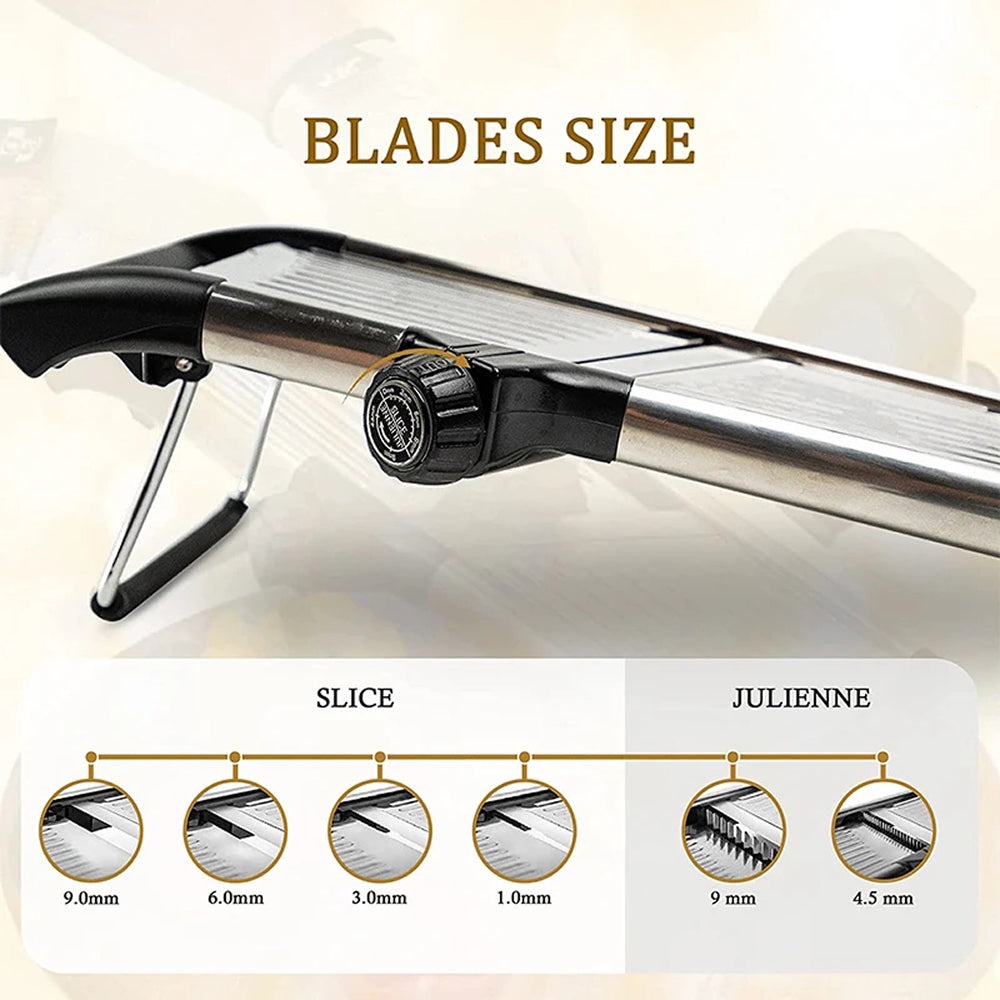 BladeAuxi Mandoline Slicer with 6 Adjustable Settings & Safety Glove