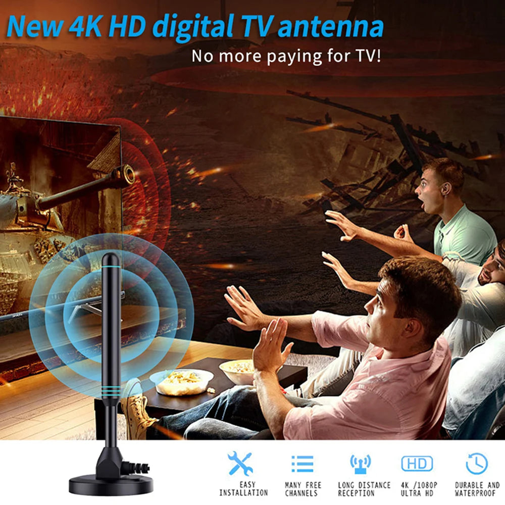 SygNarci 4K Indoor TV Aerial with 30dB Signal Amplifier