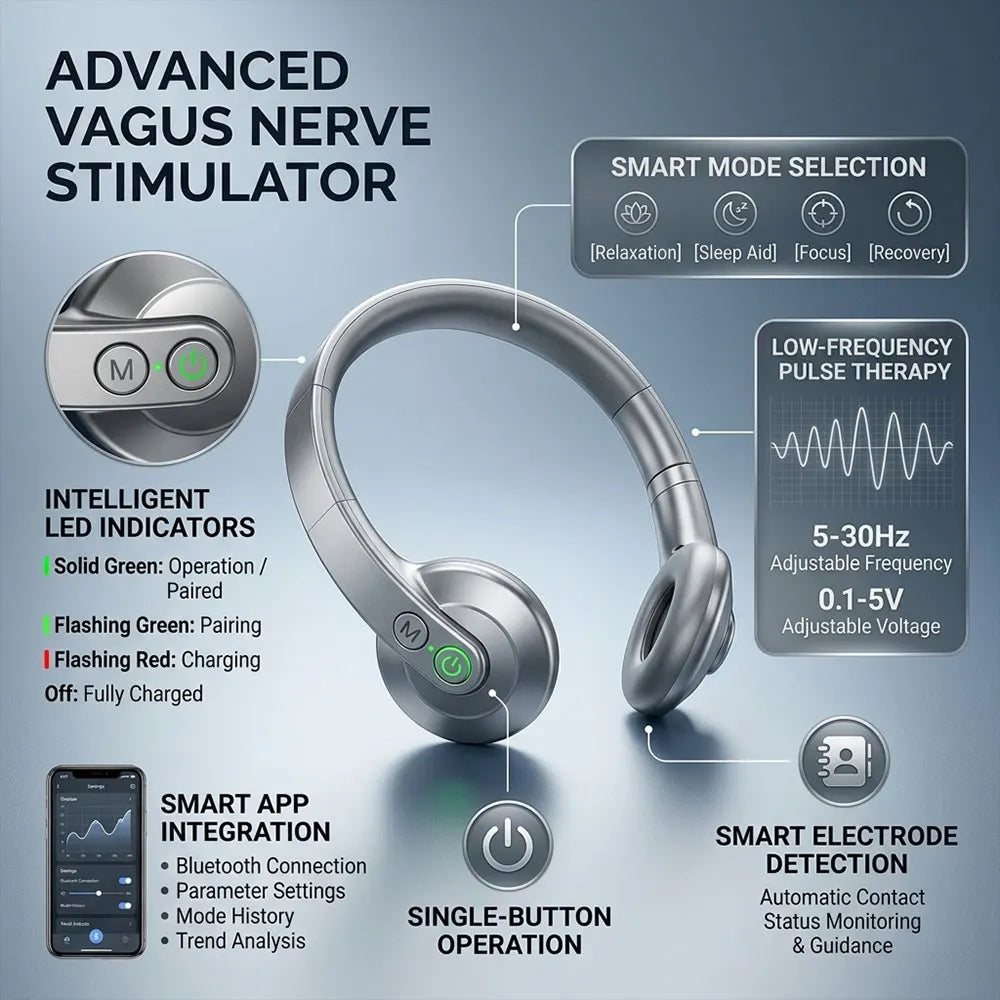 CalyxToni Wearable Vagus Nerve Stimulator for Stress & Sleep Relief