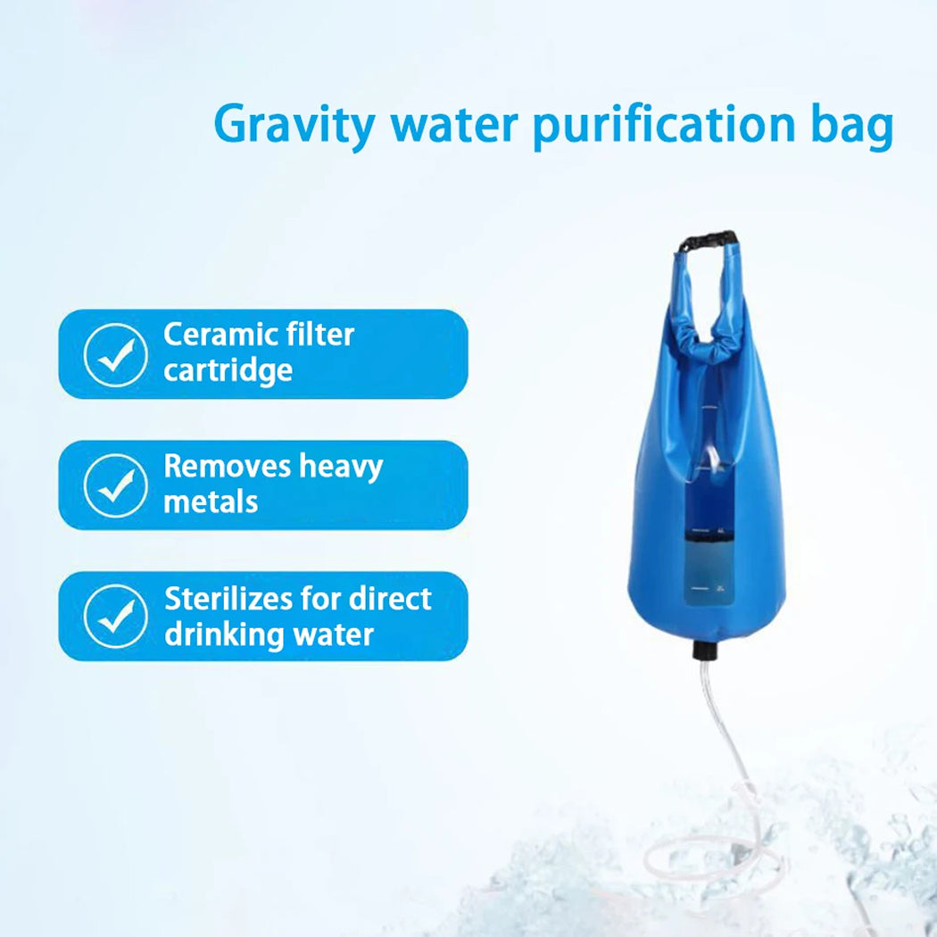 PureDropy Portable 10L Gravity Water Filter for Camping & Hiking UK