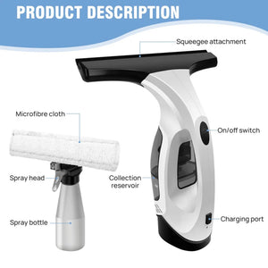 ClearVynu Cordless Window Vacuum Cleaner | Streak-Free Glass & Tile Cleaning UK
