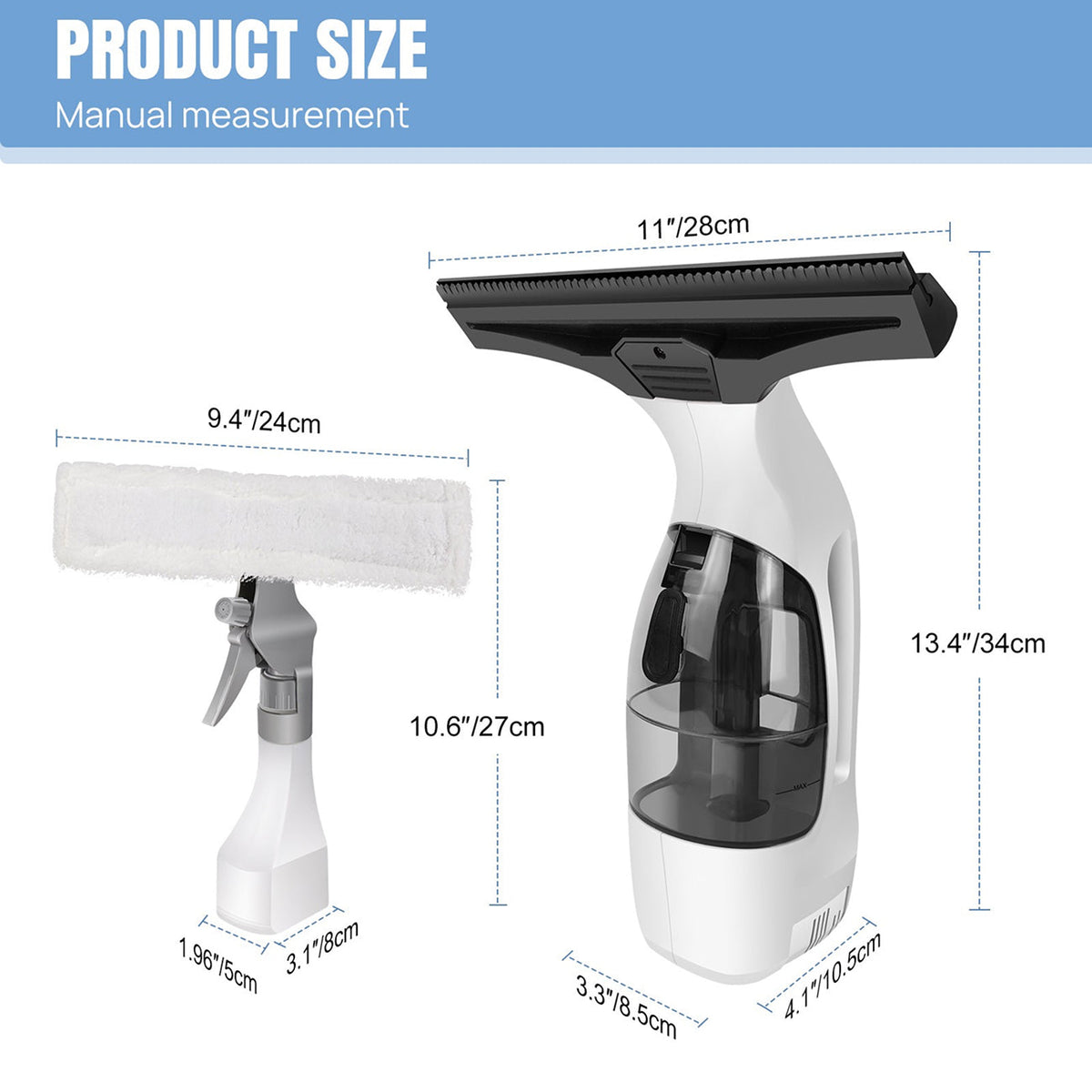 ClearVynu Cordless Window Vacuum Cleaner | Streak-Free Glass & Tile Cleaning UK