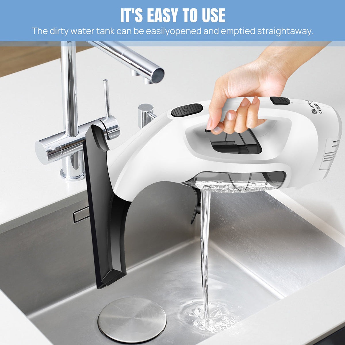 ClearVynu Cordless Window Vacuum Cleaner | Streak-Free Glass & Tile Cleaning UK