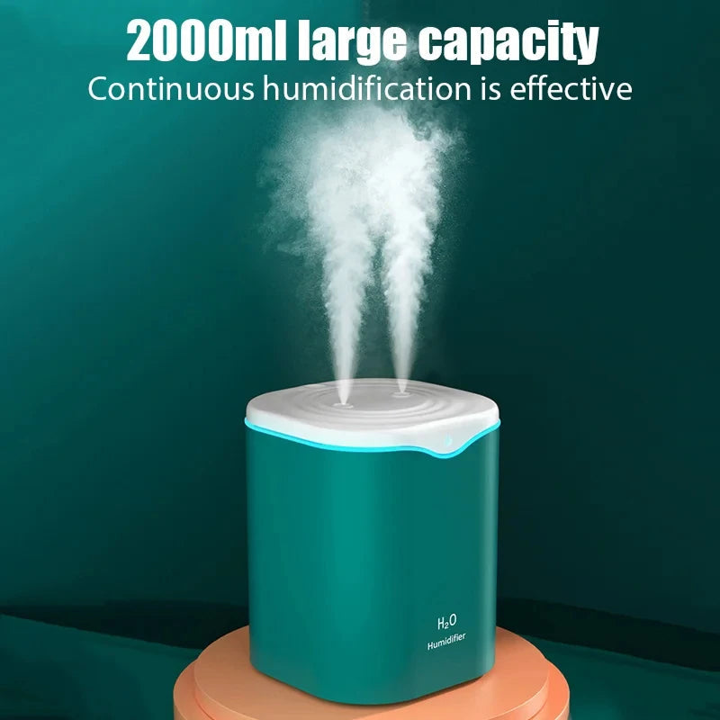 ClouDiaxi 2L Silent Cool Mist Humidifier with Dual Nozzle