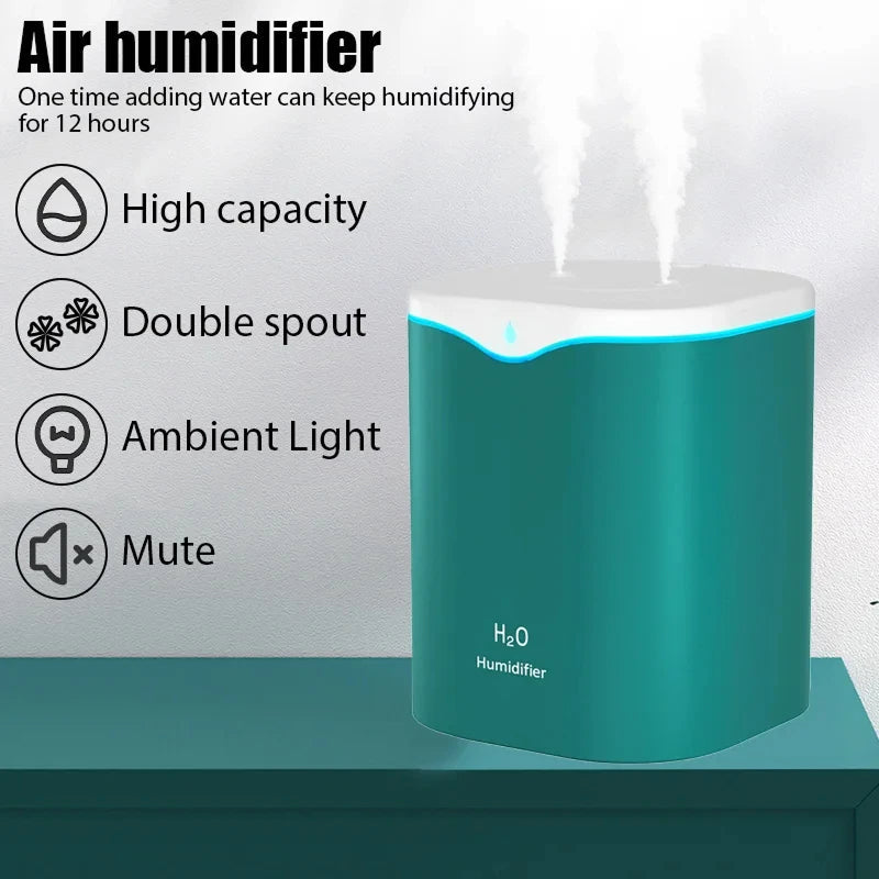 ClouDiaxi 2L Silent Cool Mist Humidifier with Dual Nozzle