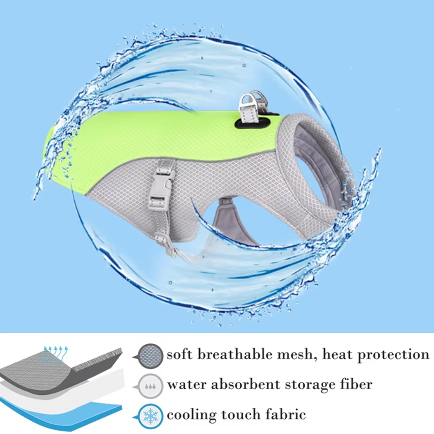 Drupiolaf Dog Cooling Vest - Water-Activated Pet Cooling Support