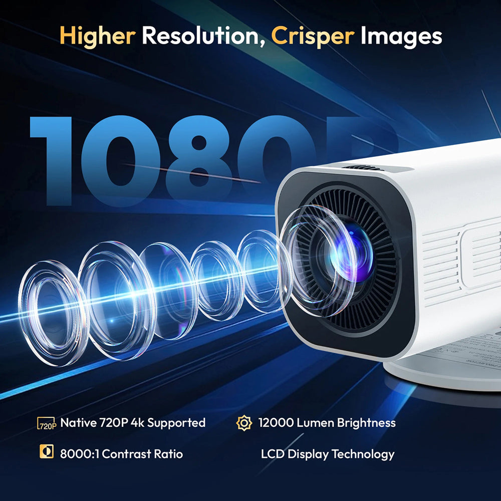 DuskiCast Smart Android Projector for Outdoor Movies & Daylight