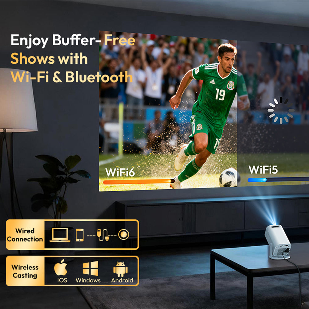 DuskiCast Smart Android Projector for Outdoor Movies & Daylight