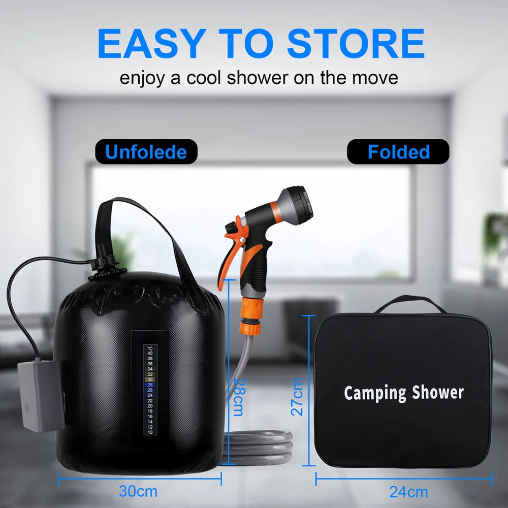 ClinyShowe Rechargeable Portable Camping Shower | Outdoor & Pet Wash