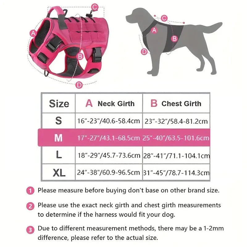 FangRidox Tactical No-Pull Dog Harness for Medium Large Dogs