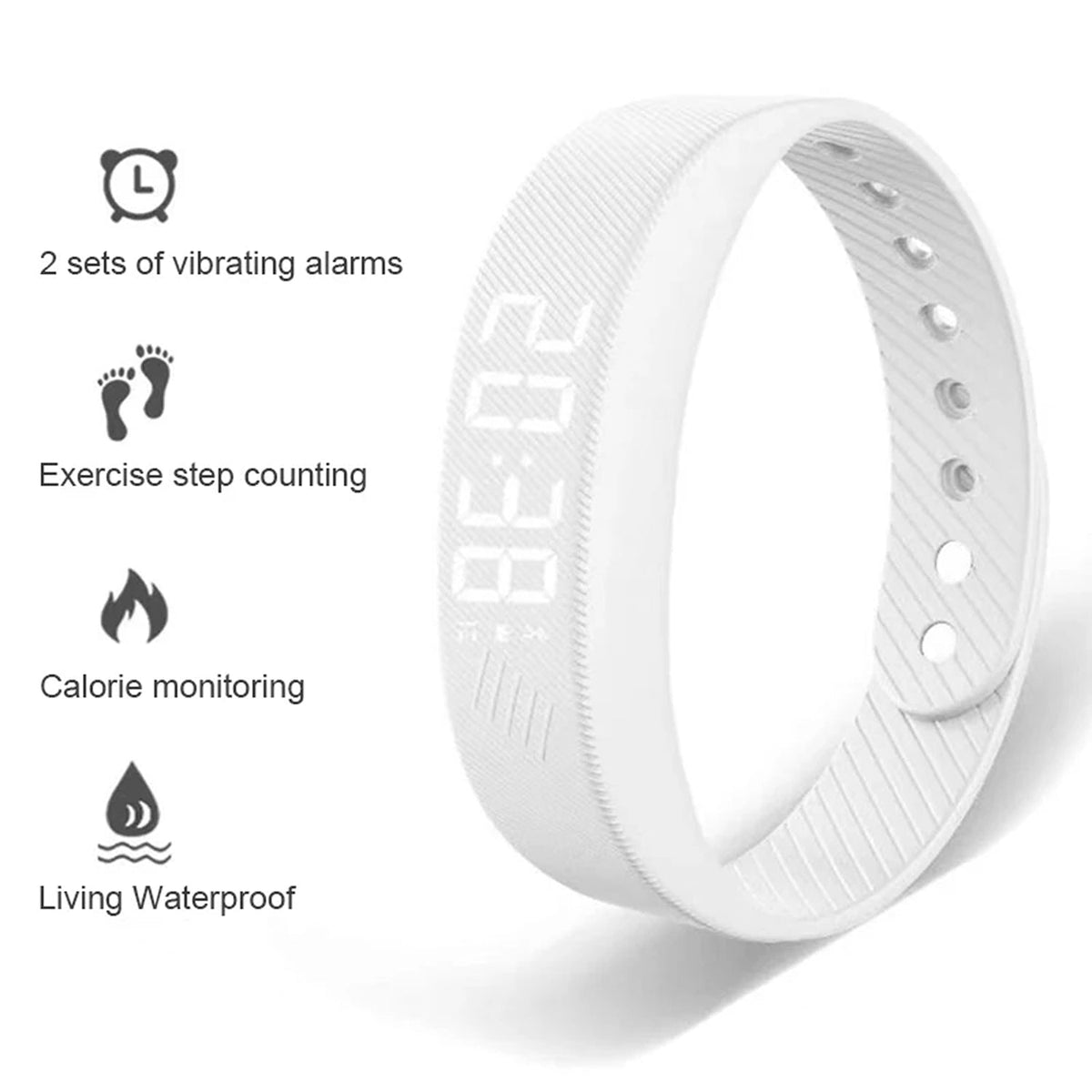 FlickoWake Silent Vibration Alarm Band with 3D Pedometer
