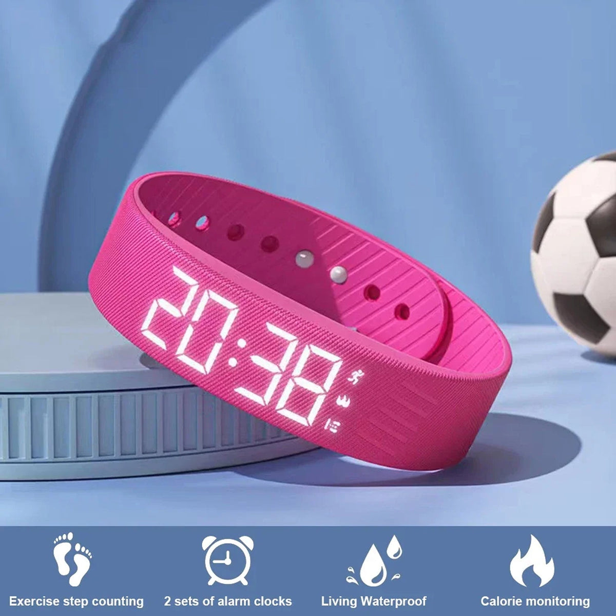 FlickoWake Silent Vibration Alarm Band with 3D Pedometer
