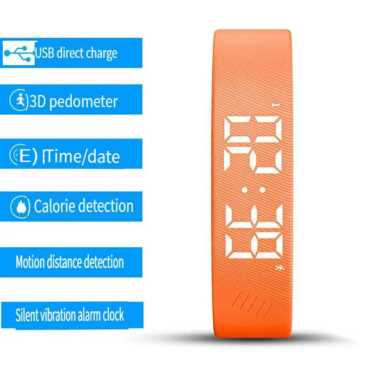 FlickoWake Silent Vibration Alarm Band with 3D Pedometer