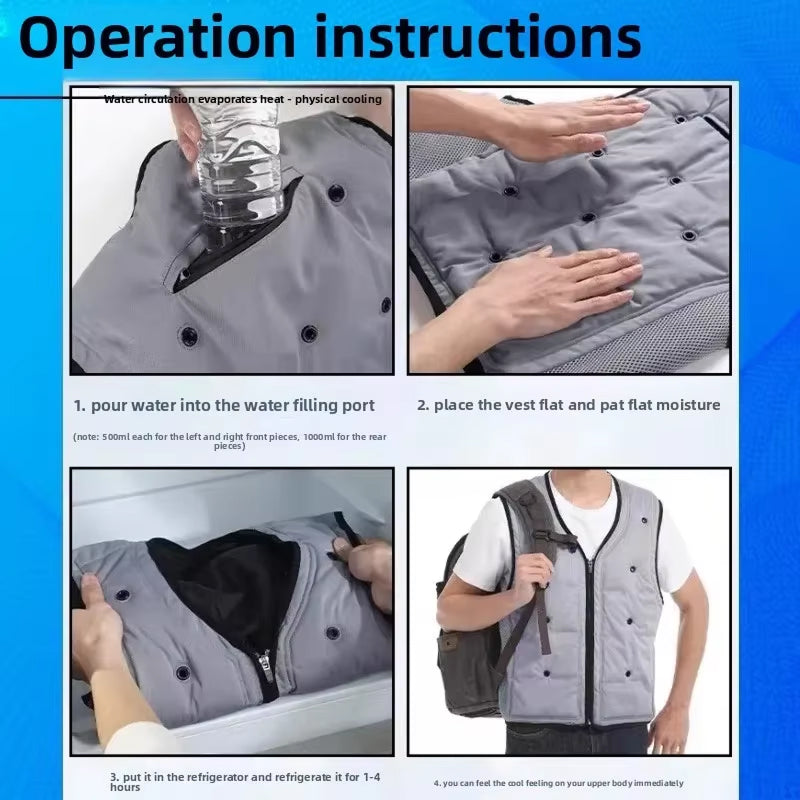 Frozakes Evaporative Cooling Ice Vest for Outdoor Work