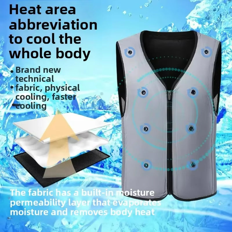 Frozakes Evaporative Cooling Ice Vest for Outdoor Work