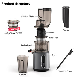 FruitTusii Slow Masticating Cold Press Juicer UK
