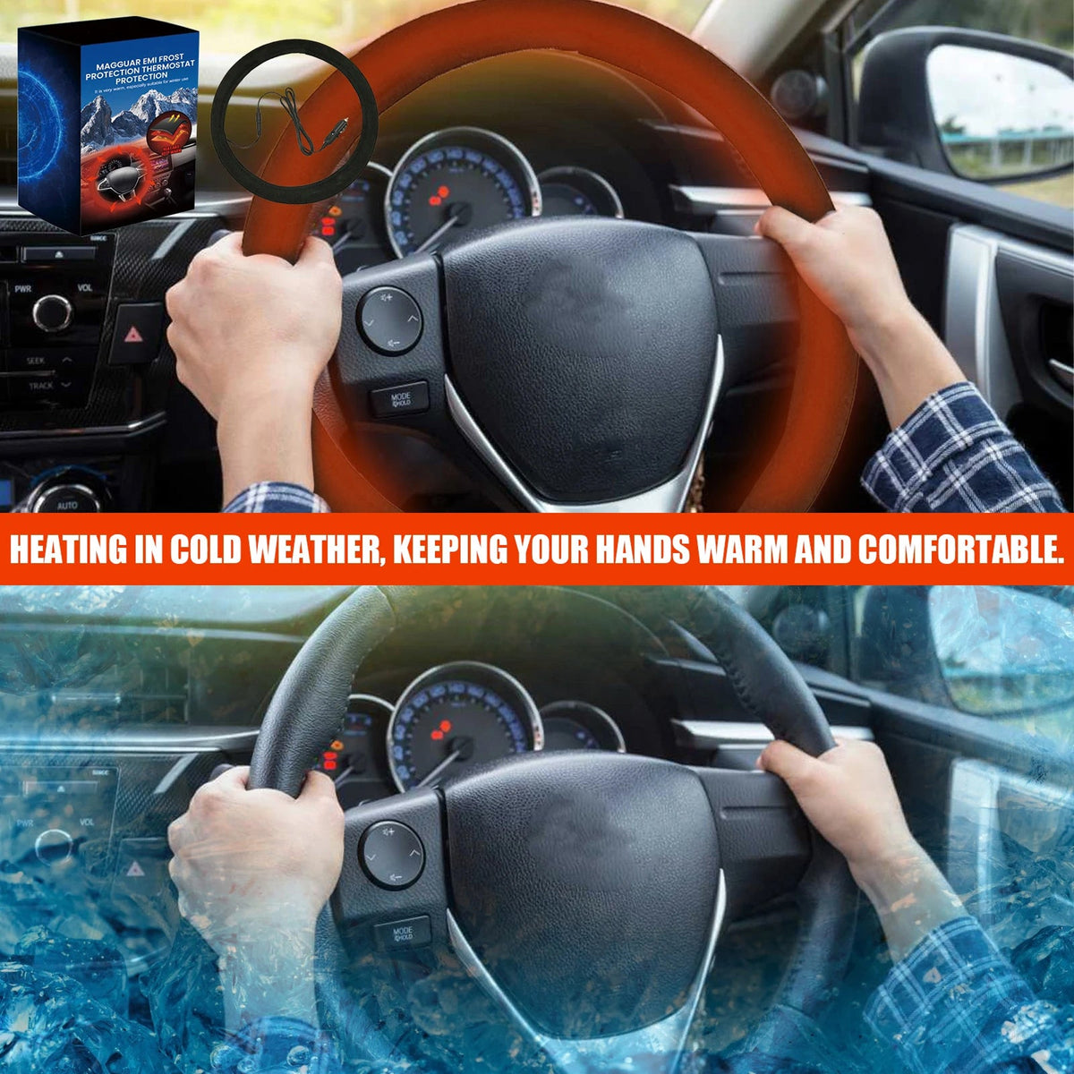 Gripoozy Heated Steering Wheel Cover - 12V Rapid Warmth