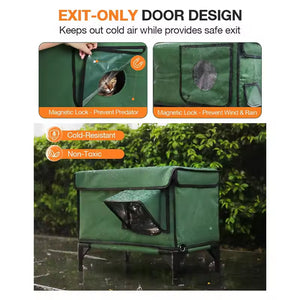 HeatoPury Heated Outdoor Cat House | Waterproof Winter Cat Shelter