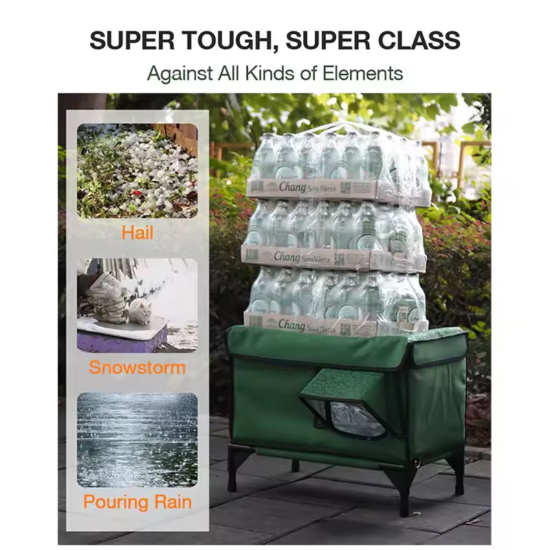 HeatoPury Heated Outdoor Cat House | Waterproof Winter Cat Shelter