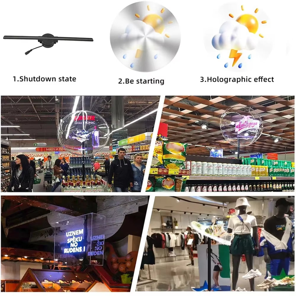 Holovoxy 3D Hologram Fan LED Floating Display UK