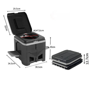HushiPot Portable Folding Camping Toilet with Stability Base