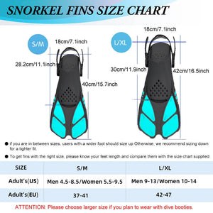 DeepBrez 180-Degree Panoramic Snorkel Set with Dry Top and Fins