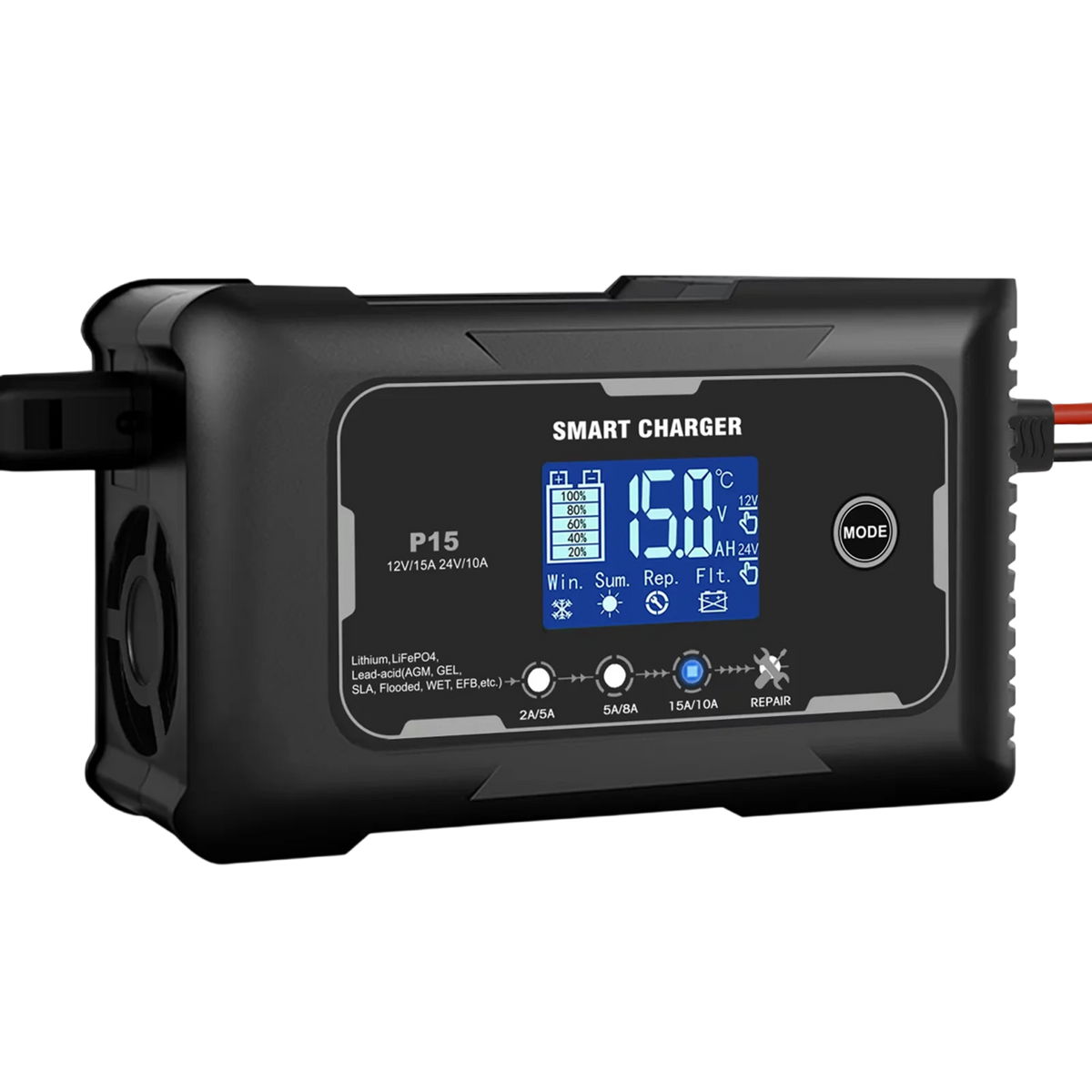 JoltNapo 12V/24V Smart Car Battery Charger & Maintainer with Repair Mode