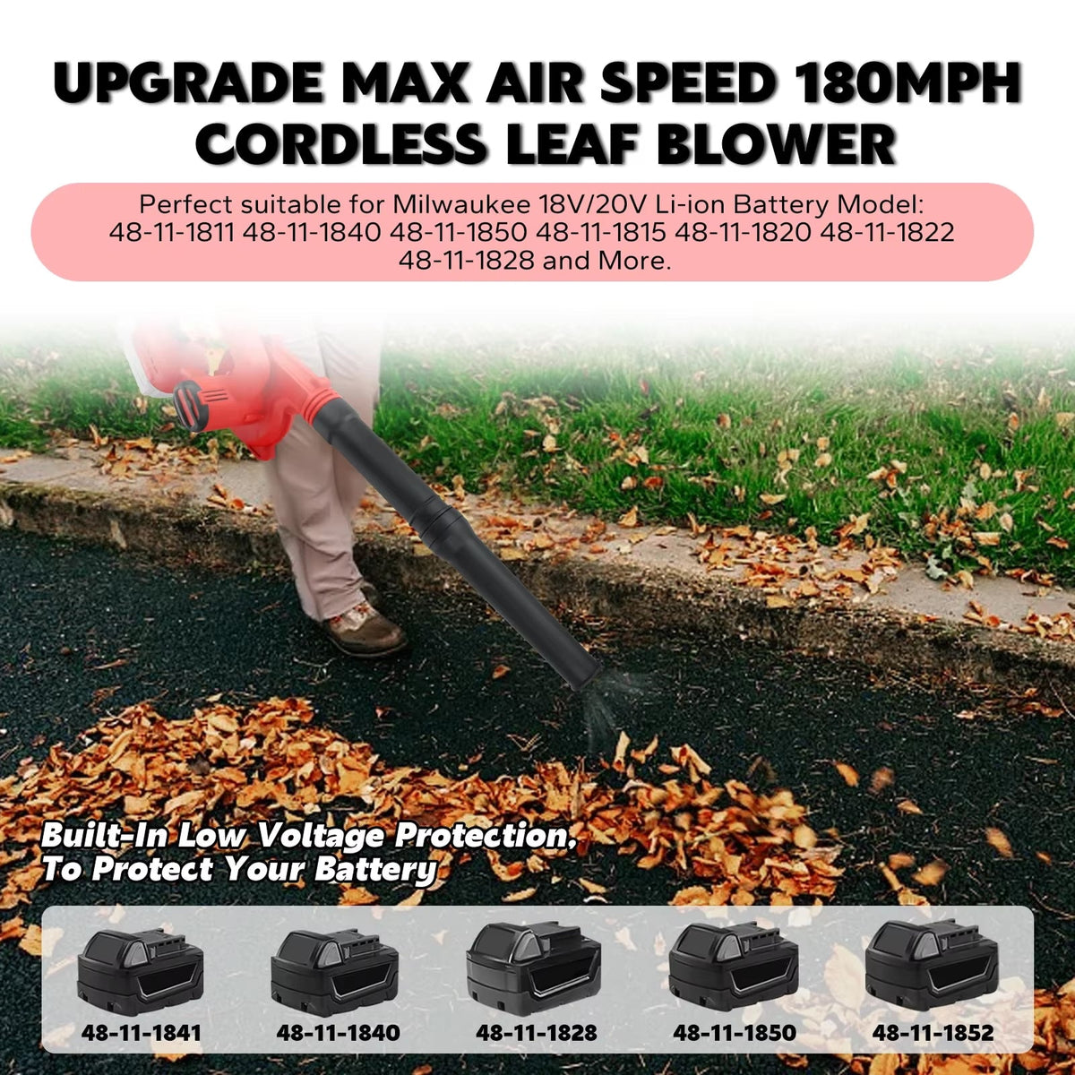 LeafiJet 2-in-1 Cordless Leaf Blower and Vacuum Milwaukee 18V Compatible