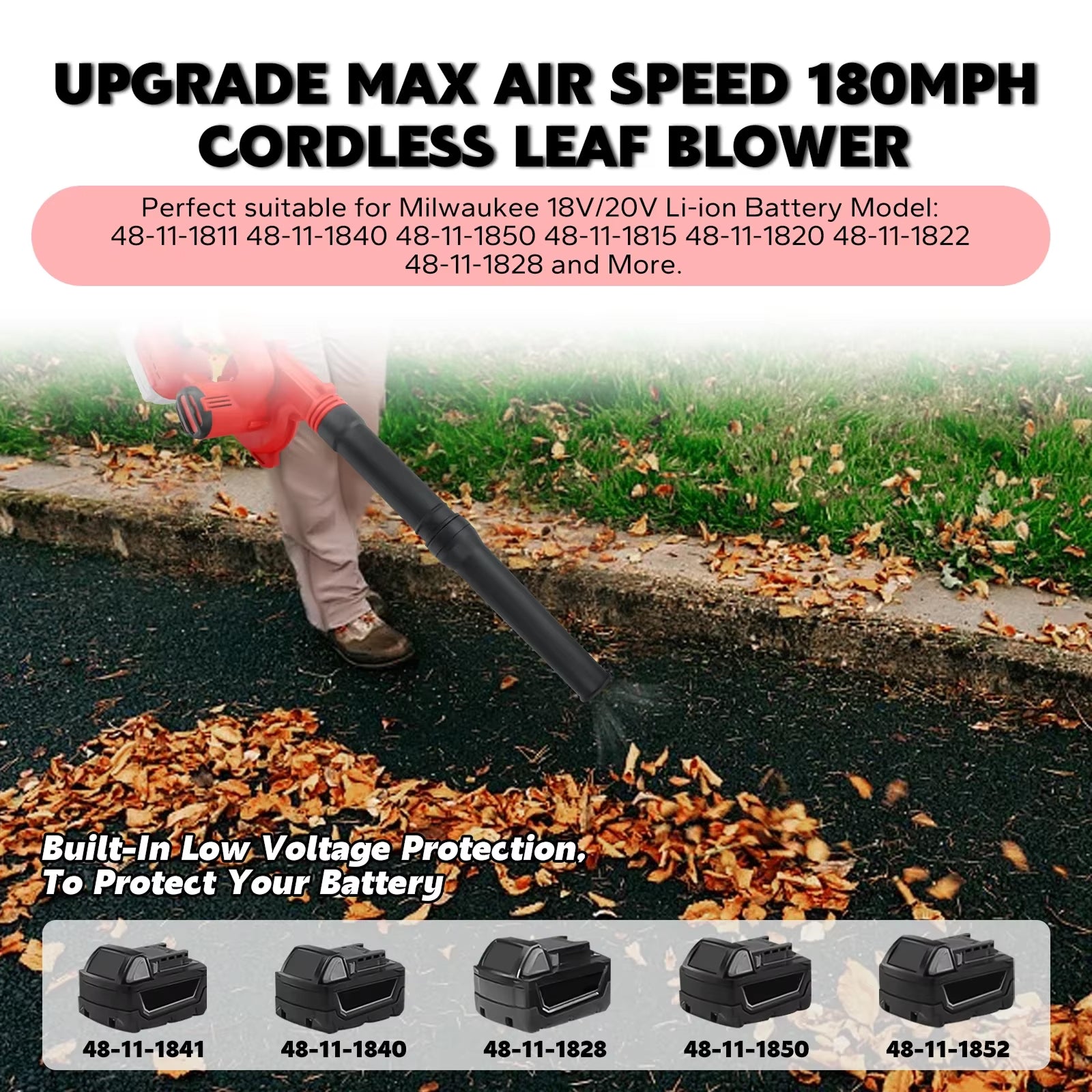 LeafiJet 2-in-1 Cordless Leaf Blower and Vacuum Milwaukee 18V Compatible