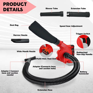 LeafiJet 2-in-1 Cordless Leaf Blower and Vacuum Milwaukee 18V Compatible
