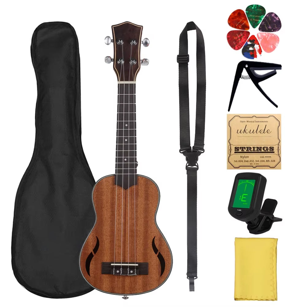 LilaEjoy Ukulele For Beginners Starter Pack with Mahogany Body & Tuner