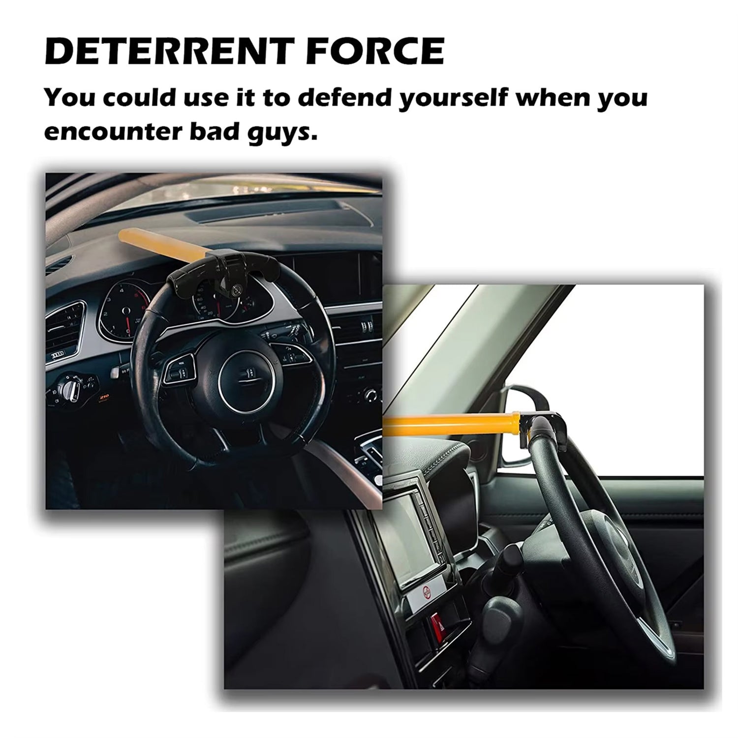 Heavy-Duty Steering Wheel Lock for Anti-Theft Protection