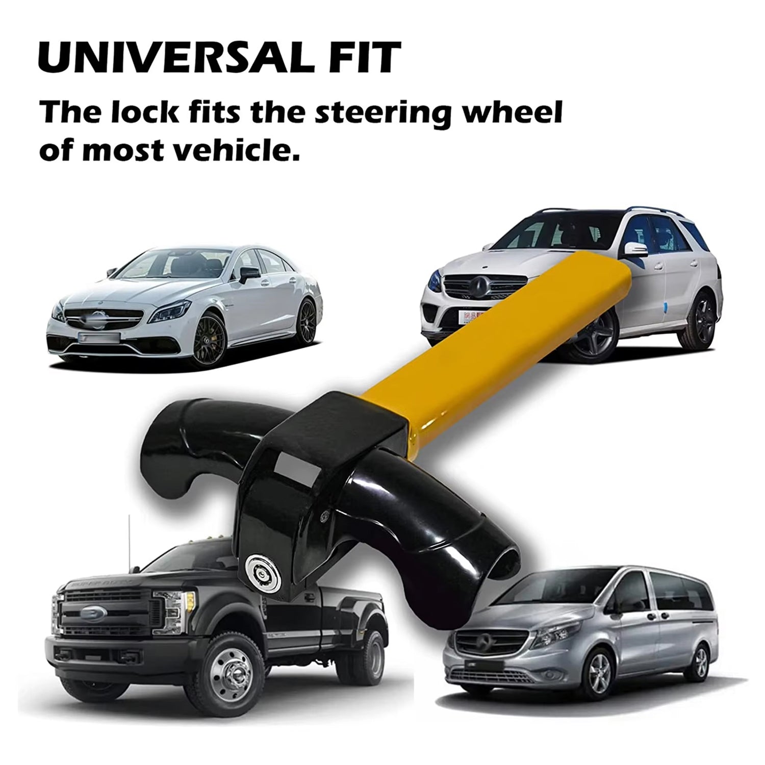 Heavy-Duty Steering Wheel Lock for Anti-Theft Protection