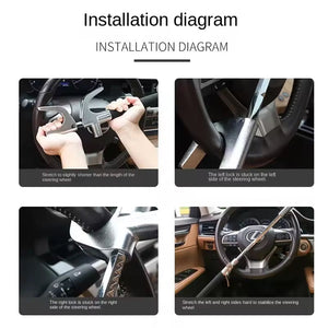 LockSpino Anti-Theft Steering Wheel Lock with Window Breaker