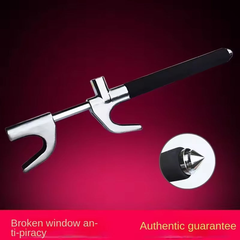 LockSpino Anti-Theft Steering Wheel Lock with Window Breaker