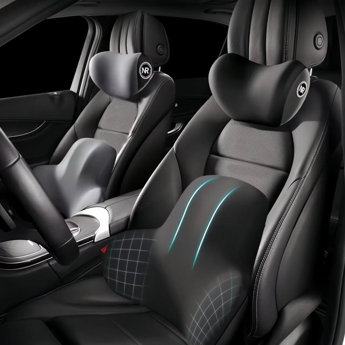 LubeCarok Ergonomic Car Lumbar Support & 3D Neck Pillow