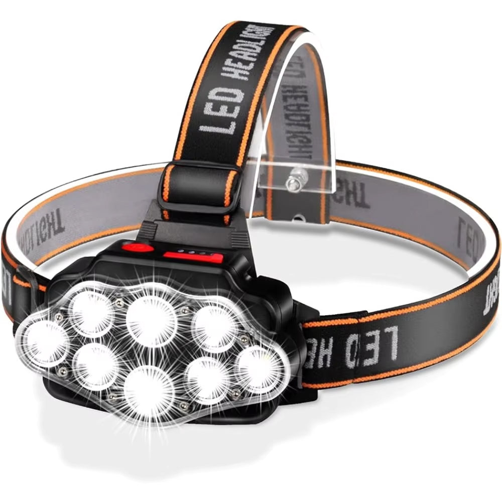 LumiKitax Ultra Bright 8-LED Rechargeable Head Torch