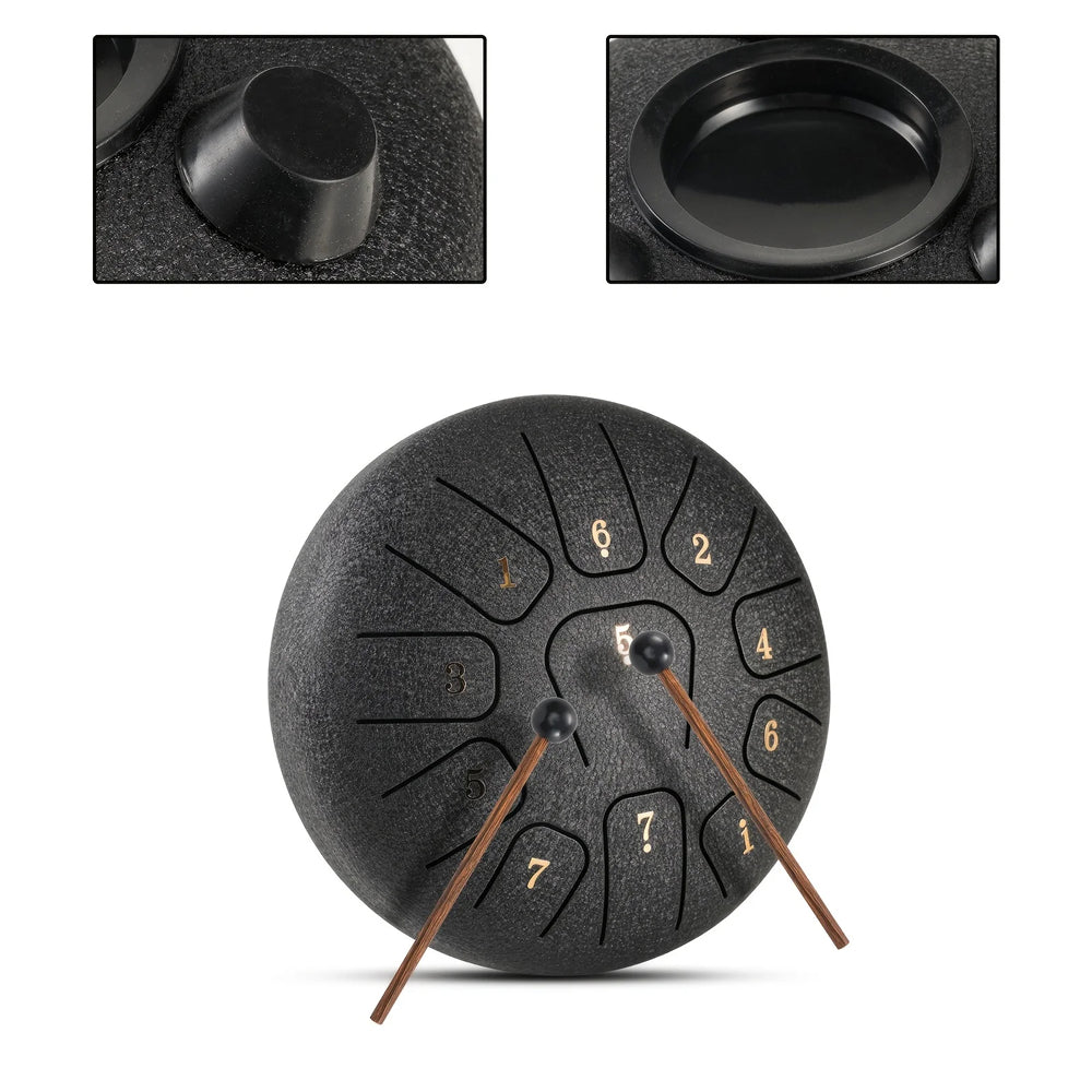 LunaRissi 11-Note Steel Tongue Drum for Meditation & Relaxation
