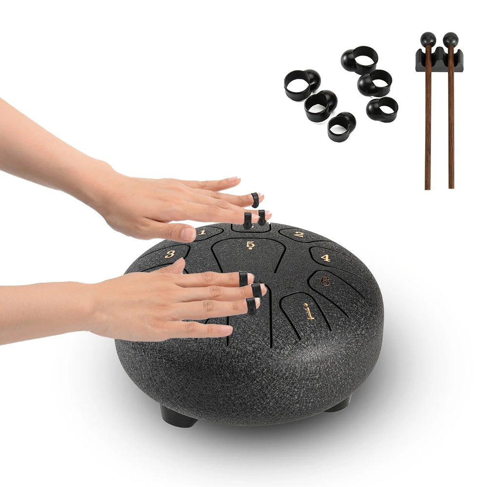 LunaRissi 11-Note Steel Tongue Drum for Meditation & Relaxation
