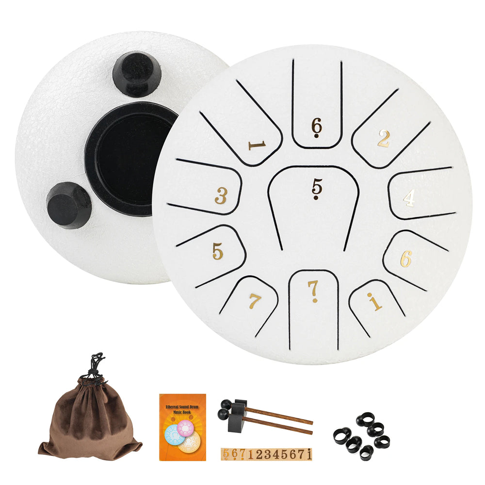 LunaRissi 11-Note Steel Tongue Drum for Meditation & Relaxation