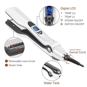 LuxeGlide Professional Steam Ion Hair Straightener for Frizz-Free Shine