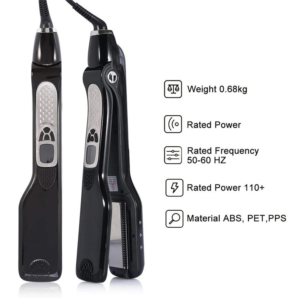 LuxeGlide Professional Steam Ion Hair Straightener for Frizz-Free Shine