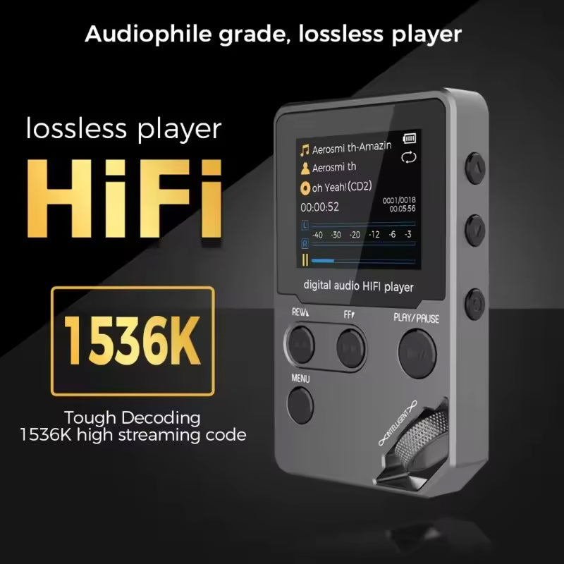 MelodyMixe Bluetooth MP3 Player | 50h Battery & Lossless Hi-Fi Audio