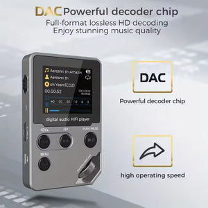 MelodyMixe Bluetooth MP3 Player | 50h Battery & Lossless Hi-Fi Audio