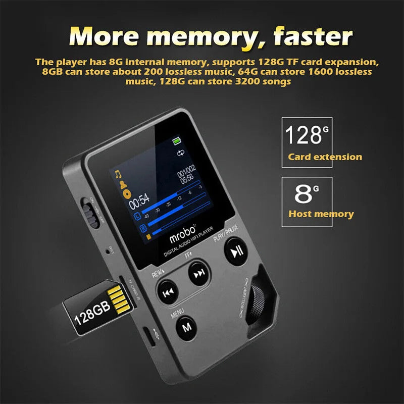 MelodyMixe Bluetooth MP3 Player | 50h Battery & Lossless Hi-Fi Audio