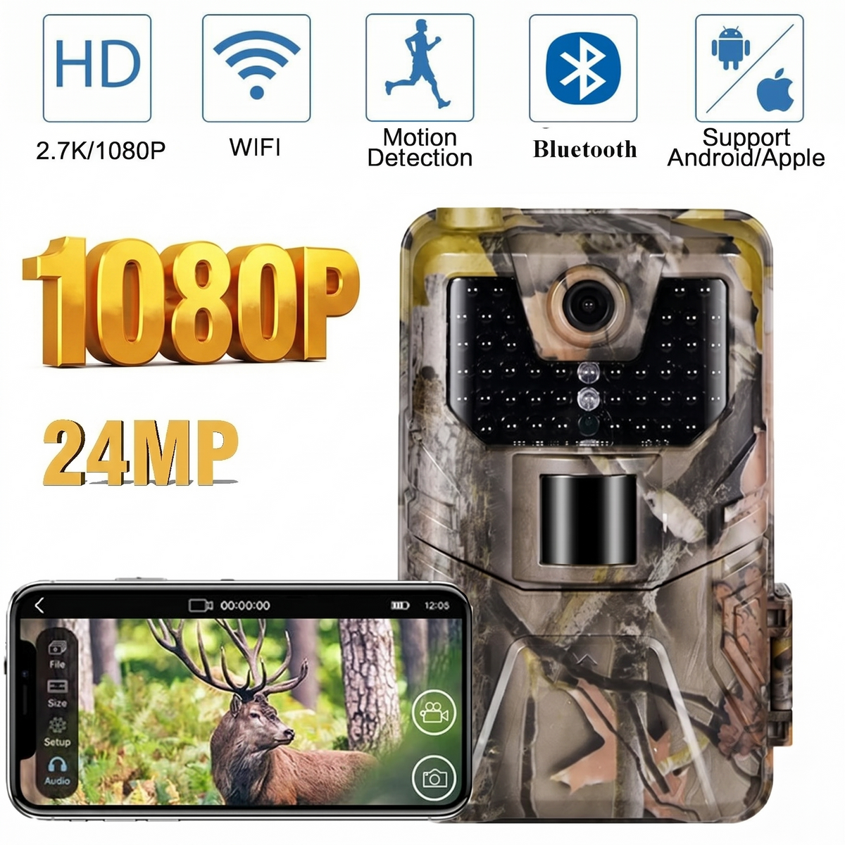 MosSnapie 1080P Wildlife Camera with WiFi and Bluetooth